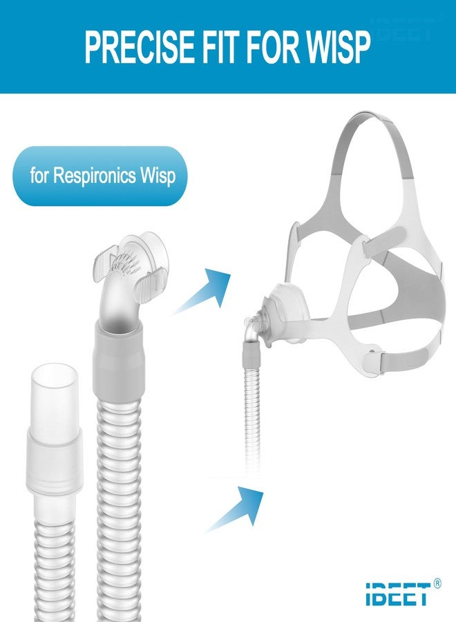 آيبيت مجموعة أنبوب بديل لقناع الأنف Wisp، أنبوب IBEET قصير لخرطوم توصيل Wisp، ملحقات CPAP بديلة - تحرير سريع وقابل للدوران 360 درجة - Image 2